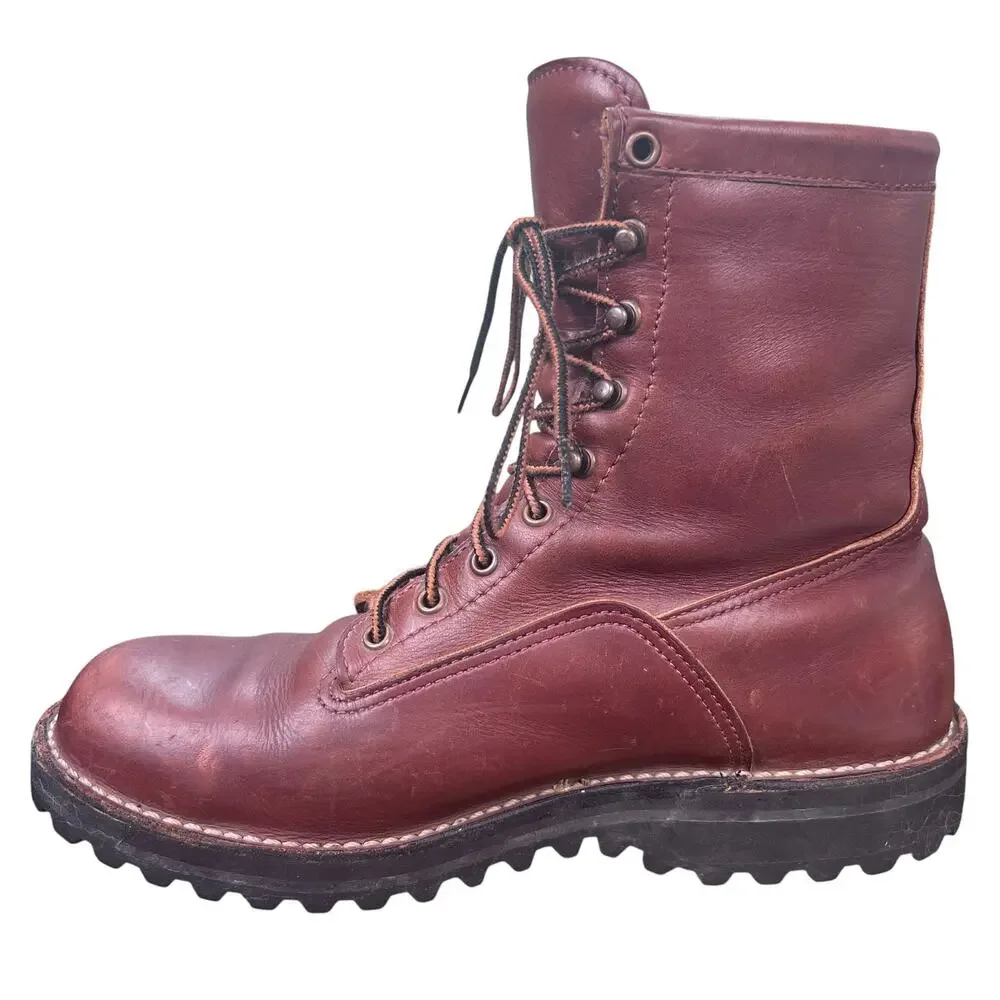 Vintage 1984 Danner 63500 Insulated Brown Leather Logger Boots Men's Size 10